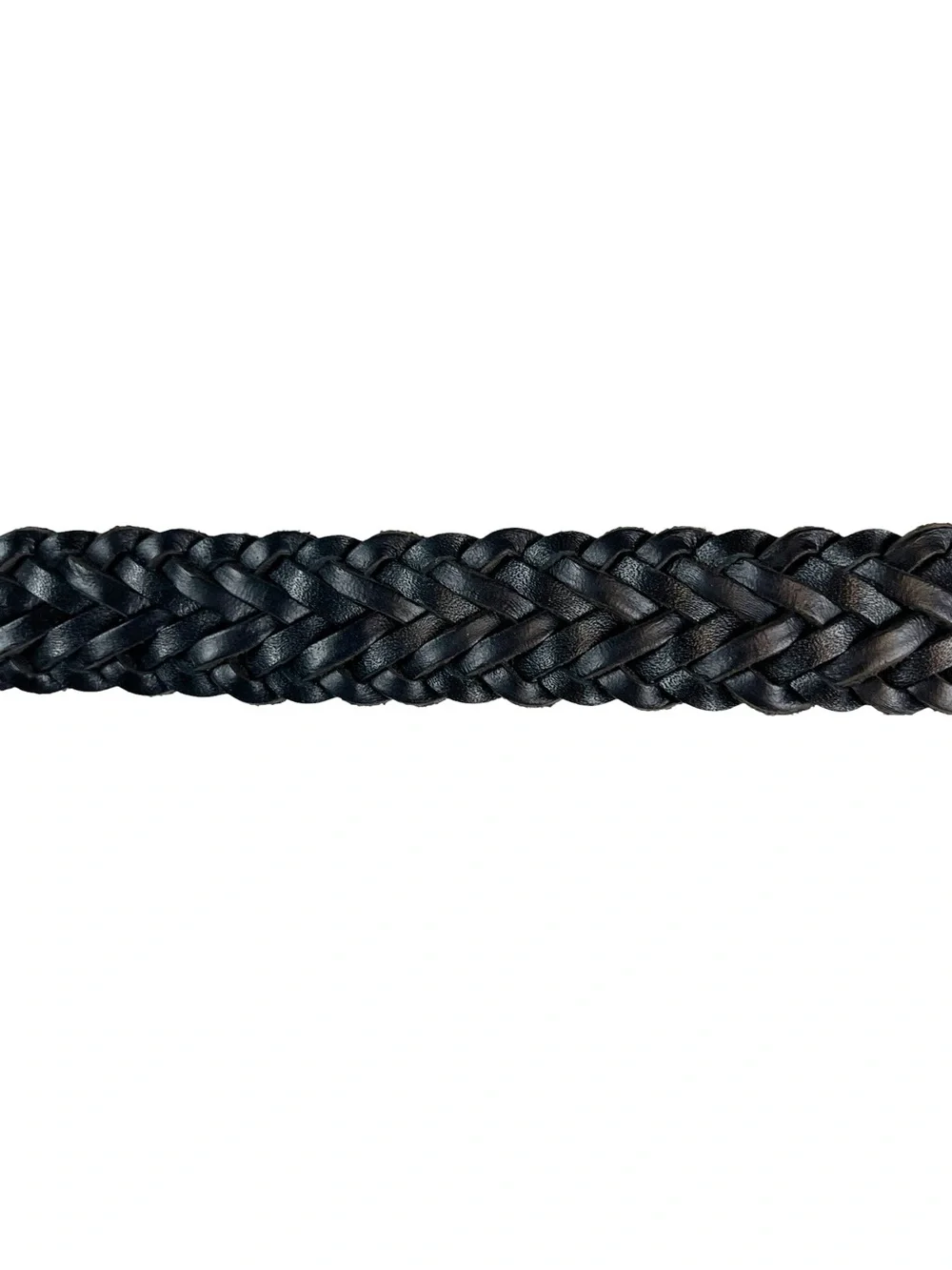 Women’s Black Genuine Leather Braided Belt Size 36 Classic Timeless Style